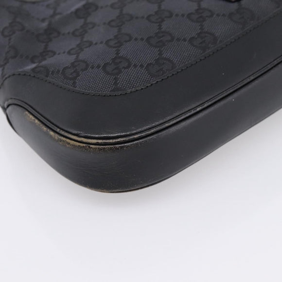 GUCCI GG Canvas Jackie Hand Bag Black 001 3735 Auth gh2405