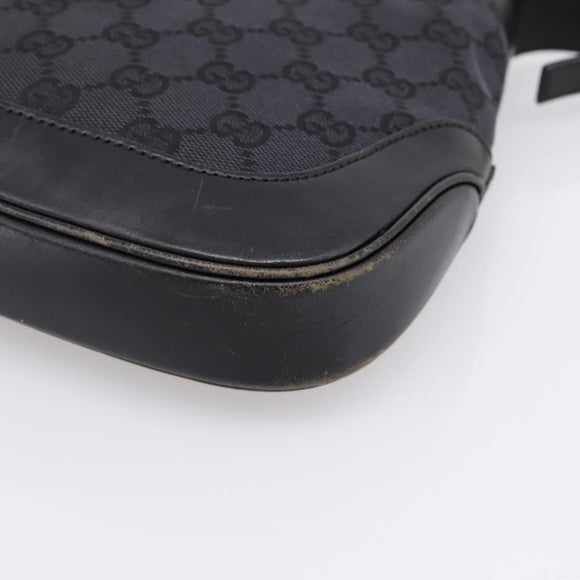 GUCCI GG Canvas Jackie Hand Bag Black 001 3735 Auth gh2405