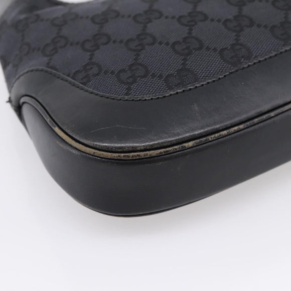 GUCCI GG Canvas Jackie Hand Bag Black 001 3735 Auth gh2405