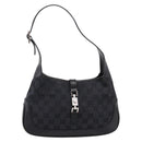 GUCCI GG Canvas Jackie Hand Bag Black 001 3735 Auth gh2405-13
