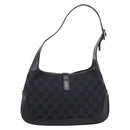 GUCCI GG Canvas Jackie Hand Bag Black 001 3735 Auth gh2405-2