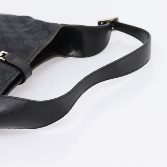 GUCCI GG Canvas Jackie Hand Bag Black 001 3735 Auth gh2405
