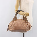 FENDI Spy Bag Hand Bag Leather Pink Gold Tone 8BL078 Auth gh2406-26