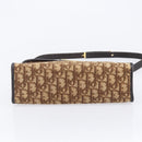 Christian Dior Trotter Canvas Shoulder Bag Brown Gold Tone Auth gh2408-5