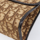 Christian Dior Trotter Canvas Shoulder Bag Brown Gold Tone Auth gh2408-16