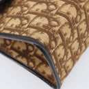 Christian Dior Trotter Canvas Shoulder Bag Brown Gold Tone Auth gh2408-17