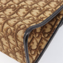 Christian Dior Trotter Canvas Shoulder Bag Brown Gold Tone Auth gh2408-18