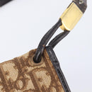 Christian Dior Trotter Canvas Shoulder Bag Brown Gold Tone Auth gh2408-20