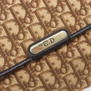 Christian Dior Trotter Canvas Shoulder Bag Brown Gold Tone Auth gh2408-21