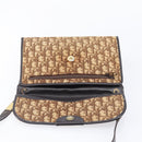 Christian Dior Trotter Canvas Shoulder Bag Brown Gold Tone Auth gh2408-11