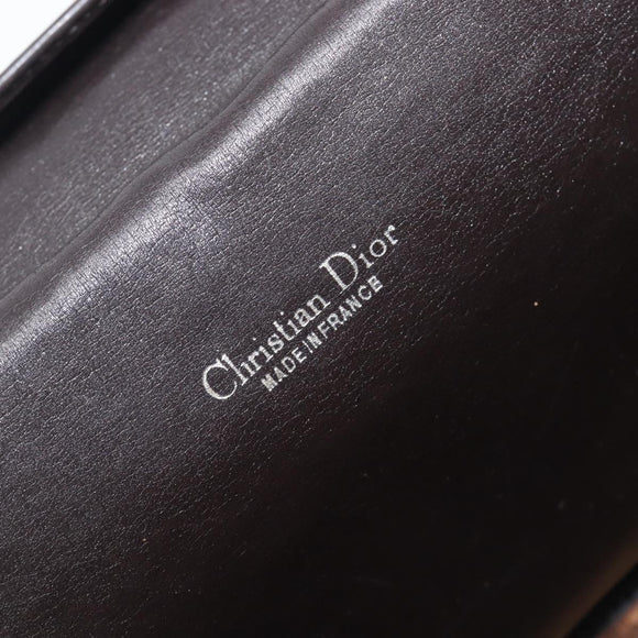 Christian Dior Trotter Canvas Shoulder Bag Brown Gold Tone Auth gh2408
