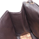 Christian Dior Trotter Canvas Shoulder Bag Brown Gold Tone Auth gh2408-24