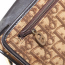 Christian Dior Trotter Canvas Shoulder Bag Brown Gold Tone Auth gh2408-25