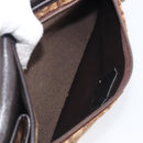 Christian Dior Trotter Canvas Shoulder Bag Brown Gold Tone Auth gh2408-26