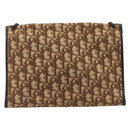 Christian Dior Trotter Canvas Shoulder Bag Brown Gold Tone Auth gh2408-2