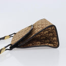 Christian Dior Trotter Canvas Shoulder Bag Brown Gold Tone Auth gh2408-4