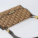 Christian Dior Trotter Canvas Shoulder Bag Brown Gold Tone Auth gh2408-6