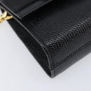 Salvatore Ferragamo Vala Chain Shoulder Bag Leather Black Gold Tone Auth gh2409-12