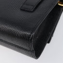 Salvatore Ferragamo Vala Chain Shoulder Bag Leather Black Gold Tone Auth gh2409-13