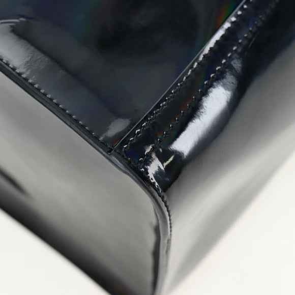 GIVENCHY Pandora Shoulder Bag Patent Black Silver Auth gh2410A