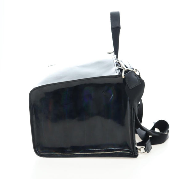 GIVENCHY Pandora Shoulder Bag Patent Black Silver Auth gh2410A