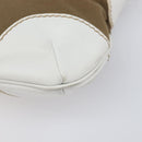 CHANEL Chain Shoulder Bag Canvas Leather Beige Gold CC Auth gh2415A-11