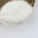 CHANEL Chain Shoulder Bag Canvas Leather Beige Gold CC Auth gh2415A-13