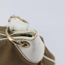 CHANEL Chain Shoulder Bag Canvas Leather Beige Gold CC Auth gh2415A-16