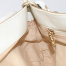 CHANEL Chain Shoulder Bag Canvas Leather Beige Gold CC Auth gh2415A-22