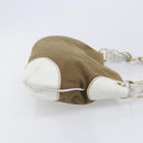 CHANEL Chain Shoulder Bag Canvas Leather Beige Gold CC Auth gh2415A-4