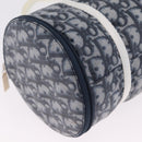 Christian Dior Trotter Canvas Hand Bag Nylon Navy Silver Auth gh2416-10