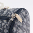 Christian Dior Trotter Canvas Hand Bag Nylon Navy Silver Auth gh2416-14