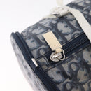 Christian Dior Trotter Canvas Hand Bag Nylon Navy Silver Auth gh2416-15