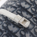 Christian Dior Trotter Canvas Hand Bag Nylon Navy Silver Auth gh2416-16