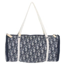 Christian Dior Trotter Canvas Hand Bag Nylon Navy Silver Auth gh2416-3