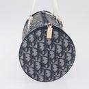 Christian Dior Trotter Canvas Hand Bag Nylon Navy Silver Auth gh2416-4