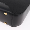 CELINE C Macadam Canvas Shoulder Bag Black Gold Auth gh2417V-15
