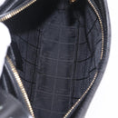 CELINE C Macadam Canvas Shoulder Bag Black Gold Auth gh2417V-18