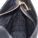 CELINE C Macadam Canvas Shoulder Bag Black Gold Auth gh2417V-19