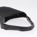 CELINE C Macadam Canvas Shoulder Bag Black Gold Auth gh2417V-7