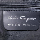 Salvatore Ferragamo Chain Shoulder Bag Canvas Black Silver Auth gh2418-15
