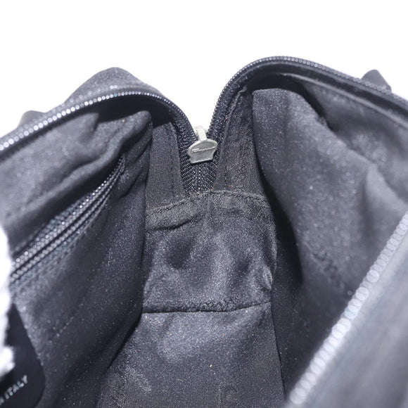 Salvatore Ferragamo Chain Shoulder Bag Canvas Black Silver Auth gh2418