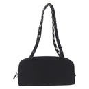 Salvatore Ferragamo Chain Shoulder Bag Canvas Black Silver Auth gh2418-2