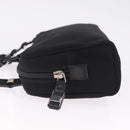 Salvatore Ferragamo Chain Shoulder Bag Canvas Black Silver Auth gh2418-5
