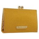 Burberrys Coin Purse Leather Yellow Gold Auth gh2419A-1