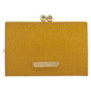 Burberrys Coin Purse Leather Yellow Gold Auth gh2419A-2