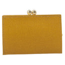 Burberrys Coin Purse Leather Yellow Gold Auth gh2419A-3