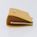 Burberrys Coin Purse Leather Yellow Gold Auth gh2419A-4