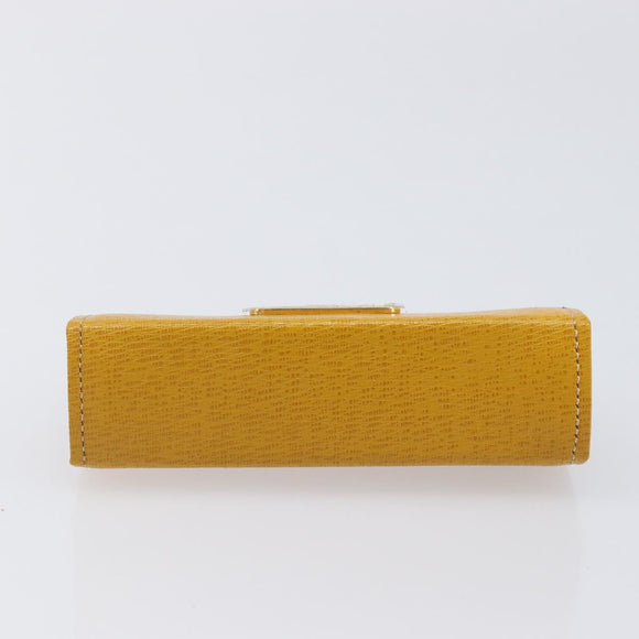 Burberrys Coin Purse Leather Yellow Gold Auth gh2419A