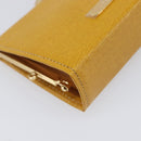 Burberrys Coin Purse Leather Yellow Gold Auth gh2419A-9